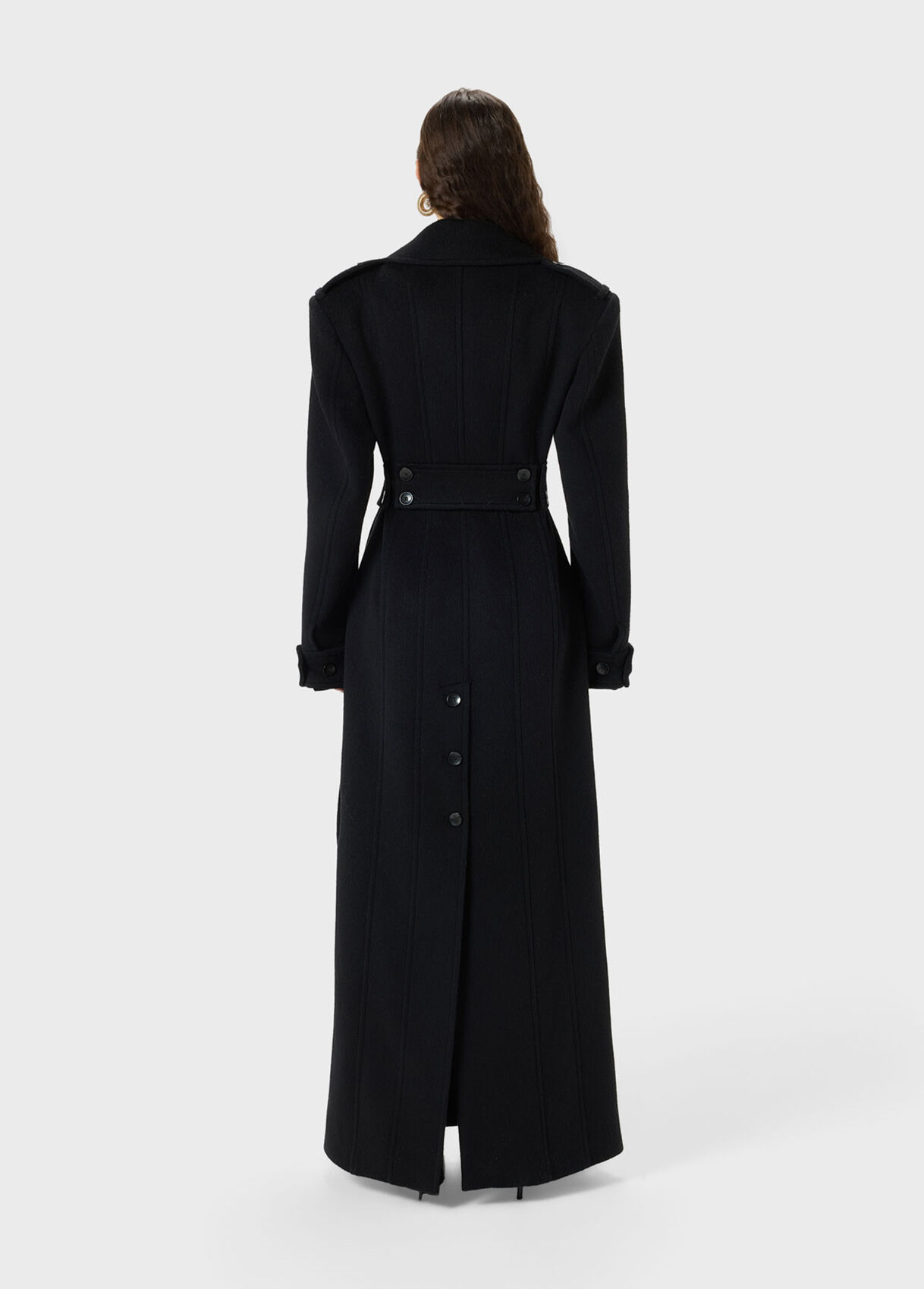 Full-length fabric coat with belt - Blumarine